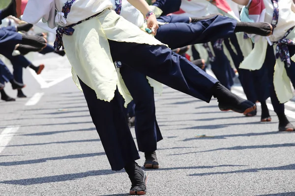 Japanse Artiesten Dansen Het Beroemde Yosakoi Festival Jaarlijks Gratis Publieksevenement — Stockfoto