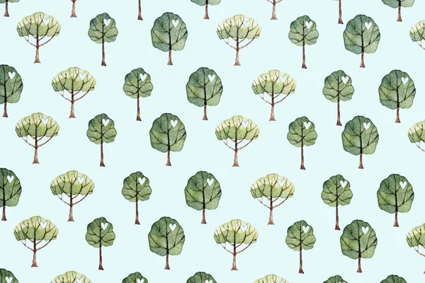 Nahtlose Grüne Baummuster Hintergrund Baum Design Element — Stockfoto
