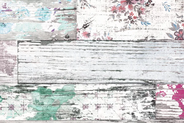 Цветочные Винтажные Цветы Рисунок Фоне Гранж Дерева — стоковое фото