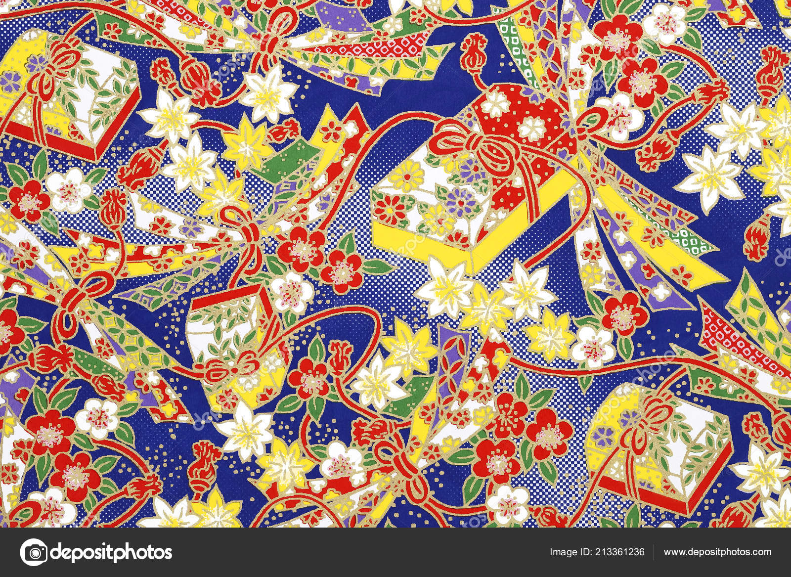 Traditional Japanese Pattern Origami Paper Texture Background