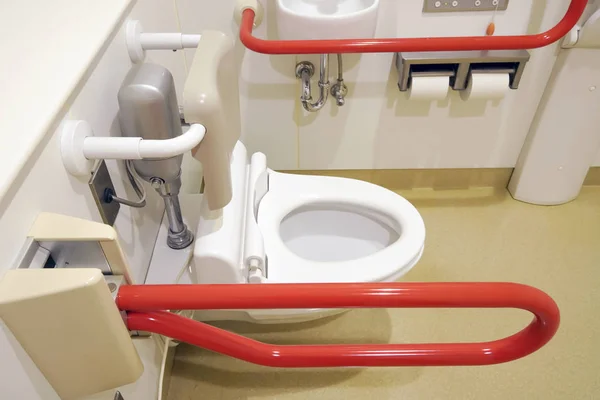 Toilet Handrail Disabled People Toilet Room Safty Concept — Stock Photo, Image