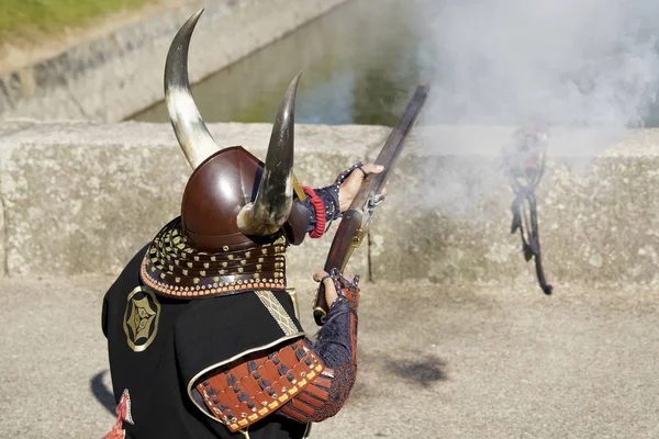 Kagawa Japan October 2018 Ancient Firelock Rifle Fighters Marugame Historical — Stock Photo, Image