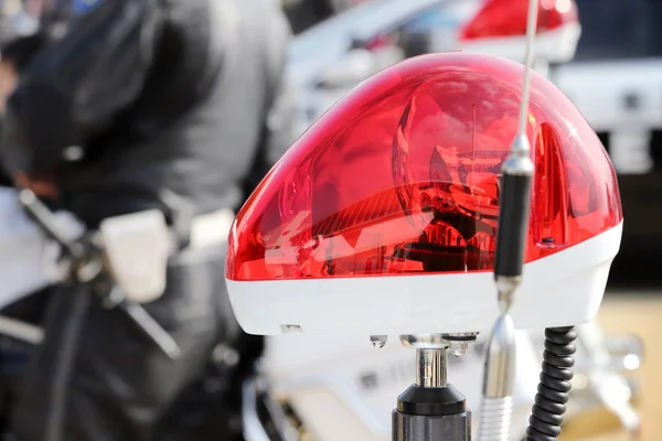 Policía Japonesa Motocicleta Con Lámpara Roja — Foto de Stock