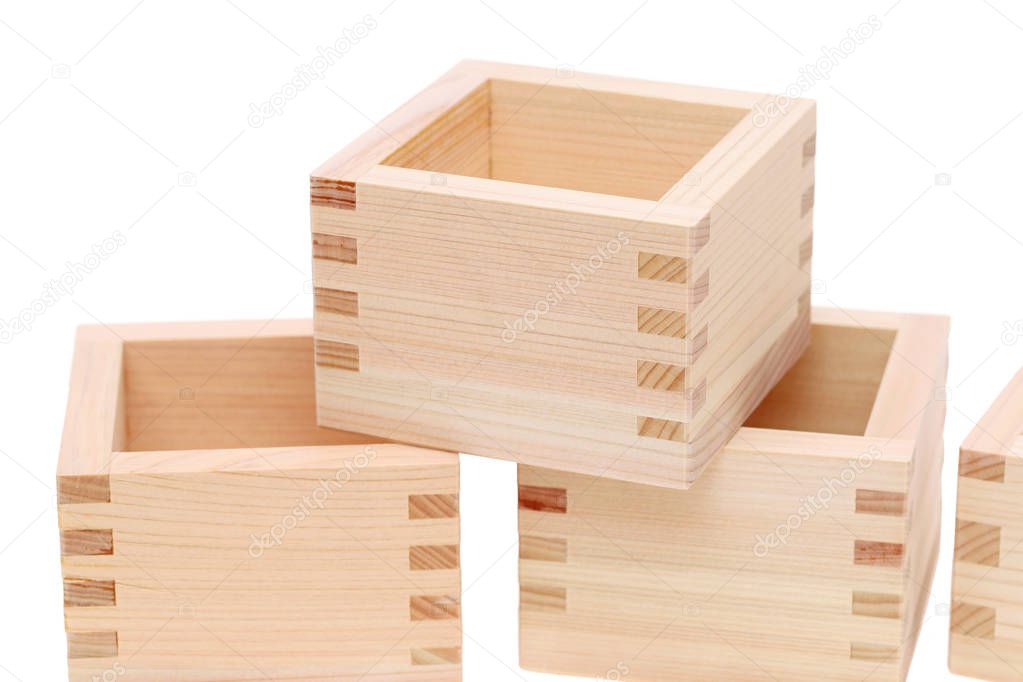 Japanese wooden box use to measure, use for drinking japanese sake