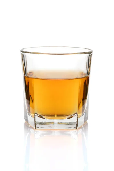 Bicchiere Whisky Sfondo Bianco — Foto Stock