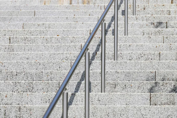 Detalhes Cidade Escadas Livre Com Trilhos Aço — Fotografia de Stock