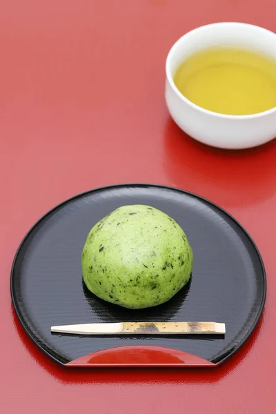 Sobremesa Japonesa Kusa Mochi Para Estação Primavera Yomogi Planta Feita — Fotografia de Stock