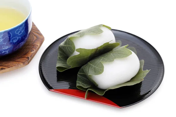 Japanische Süßwaren Kashiwa Mochi Für Traditionelles Süßes Image — Stockfoto