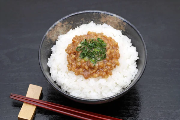 Japanes Food Cooked White Rice Moromi Miso — Stock Photo, Image