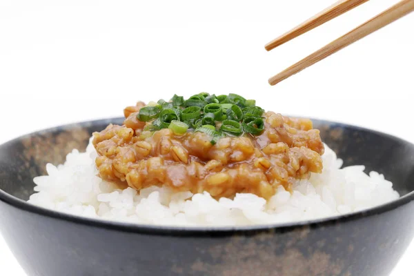 Japanisches Essen Moromi Miso Auf Weißem Reis Auf Weißem Hintergrund — Stockfoto
