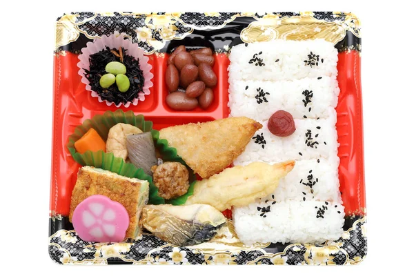 Japanese Bento Lunch Isolated White Background — Stock Photo, Image