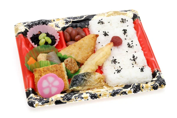 Giapponese Bento Pranzo Isolato Sfondo Bianco — Foto Stock