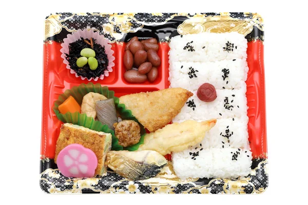 Japanese Bento Lunch Isolated White Background — Stock Photo, Image