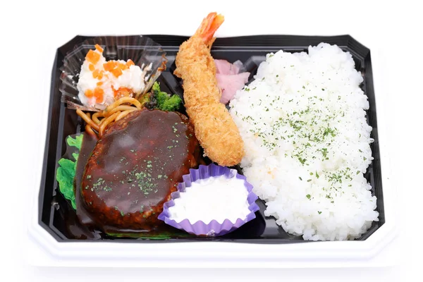 Japanese Bento Lunch Pack Isolated White Background — Stock Photo, Image