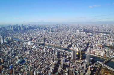Japonya'da Tokyo Skytree kulesinden manzara               