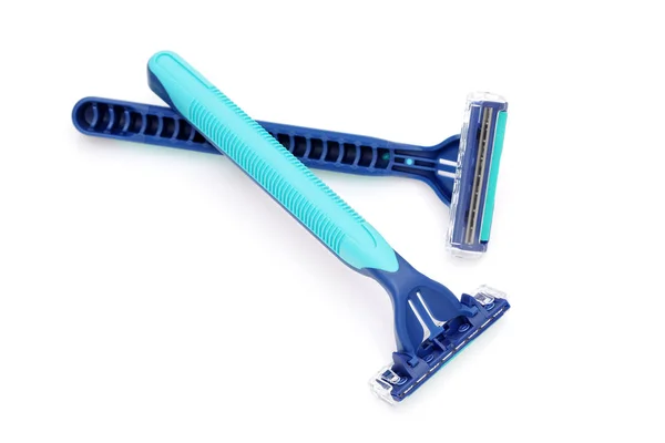 Blue Disposable Shaving Razor Isolated White Background — Stock Photo, Image