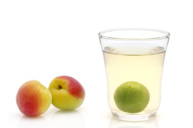 Japon erik şarabına beyaz arka planda umeshu denir.  
