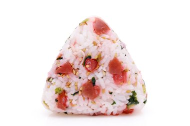 Onigiri, Japon gıda, pirinç topu, umeboshi shirasu ile pirinç üçgeni   