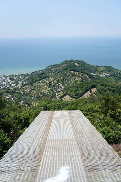 Paragliding Lansera Plats Bergstopp Med Utsikt Över Landskapet Japan — Stockfoto