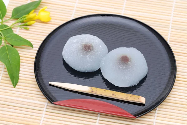 Japanska Traditionella Konfektyr Daifuku Mochi Godis Vit Bakgrund — Stockfoto