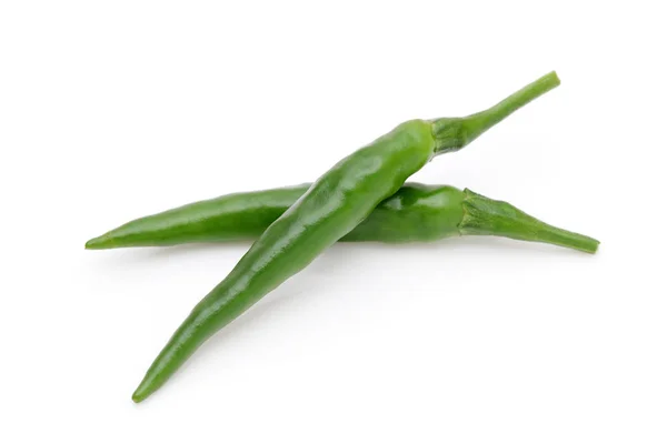 Peperoncino Verde Giapponese Isolato Sfondo Bianco — Foto Stock