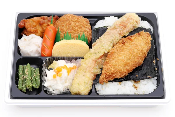 Japanese Bento Lunch Isolated White Background — Stock Photo, Image