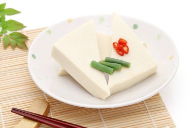 Japanese food, Kouya tofu cuisine on white background  clipart