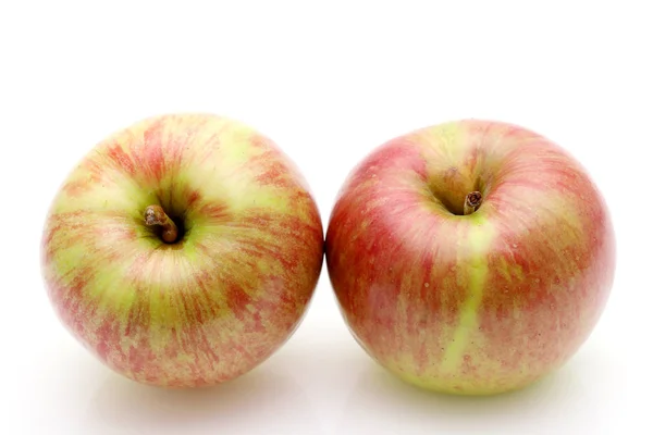 Red Green Apple White Background — Stock Photo, Image