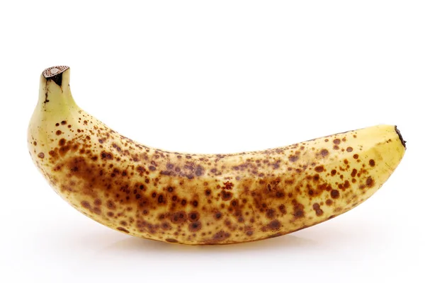 Крупный План Перезрелого Банана Белом Фоне — стоковое фото
