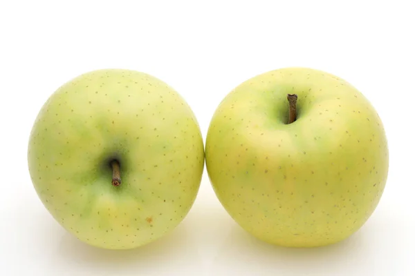 Two Green Apples White Background — Stock Photo, Image