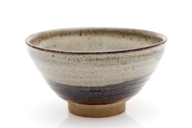 Tek çay kase Japon matcha çay töreni beyaz hackgrond izole kullanılan