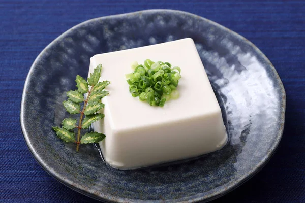 Nourriture Japonaise Tofu Froid Doux Japonais Dans Bol Sur Table — Photo