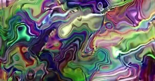 Animation Colorée Abstraite Multicolor Fond Liquide Belle Texture Dégradée Fond — Video