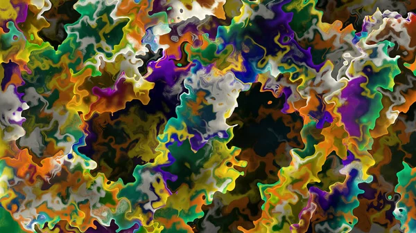 Digital Painted Abstract Design Colorful Grunge Texture Fractal Art Psychedelic — Stock Photo, Image