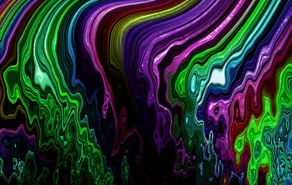 Digitaal Geschilderd Abstract Design Kleurrijke Grunge Textuur Fractal Art Psychedelische — Stockfoto