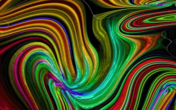 Digital Painted Abstract Design Colorful Grunge Texture Fractal Art Psychedelic — Stock Photo, Image