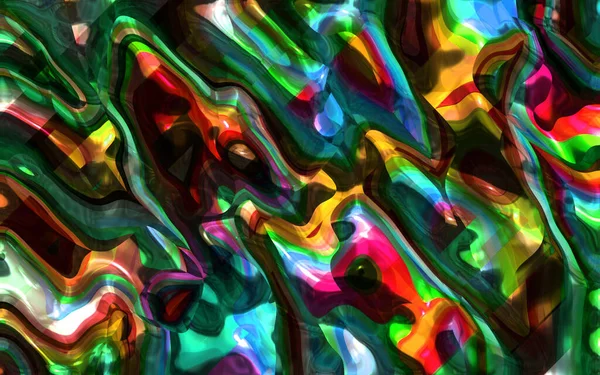 Digital Painted Abstract Design Colorful Grunge Texture Fractal Art Psychedelic — Stock Photo, Image