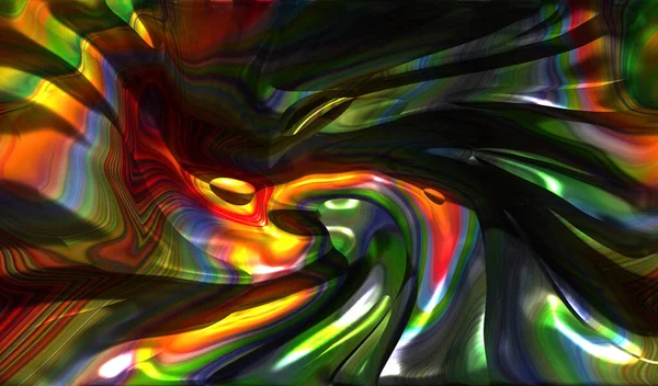 数码绘画抽象设计 彩色纹理 分形艺术 迷幻插图 抽象背景 — 图库照片