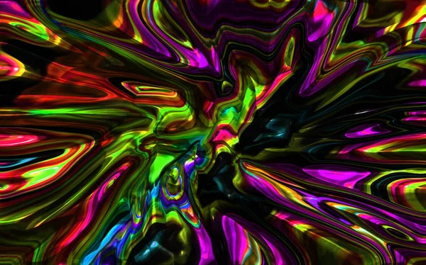 Digitaal Geschilderd Abstract Design Kleurrijke Grunge Textuur Fractal Art Psychedelische — Stockfoto