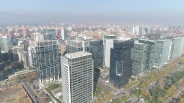 Bir park ve şehir Santiago, Şili için havadan görünümü