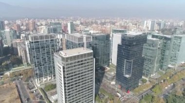 Bir park ve şehir Santiago, Şili için havadan görünümü