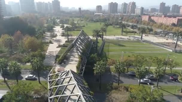 Letecký Pohled Park Město Santiagu Chile — Stock video