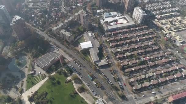 Flygfoto Över Park Och Staden Santiago Chile — Stockvideo