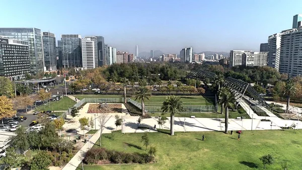 Vista Aérea Parque Paisagem Cidade Santiago Chile — Fotografia de Stock