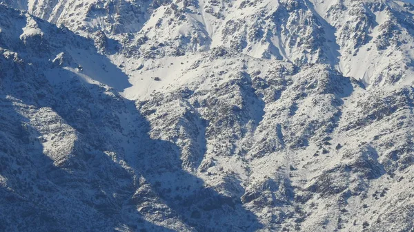 Paesaggio Neve Montagna Città Nuvole Santiago Del Cile — Foto Stock