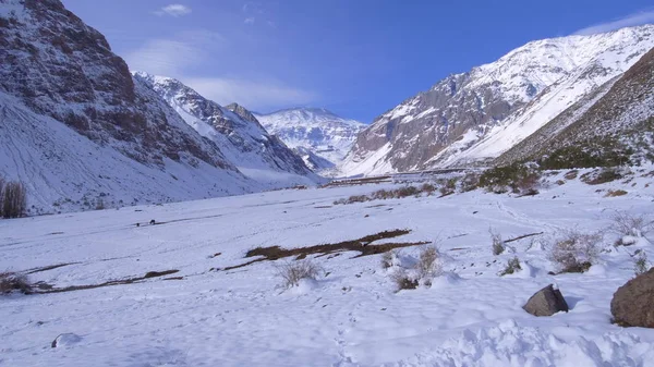 Dağ kar ve Şili'deki doğa manzara