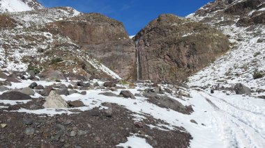Dağ kar ve Şili'deki doğa manzara