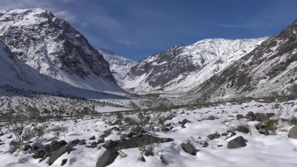 Berg Sneeuw Landschap Natuur Santiago Chili — Stockvideo