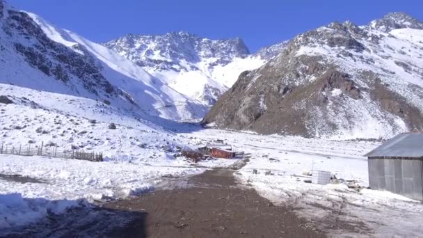 Краєвид Гірські Снігу Природи Сантьяго Чилі — стокове відео