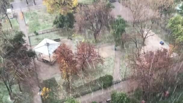Santiago Şili Için Yağmur — Stok video